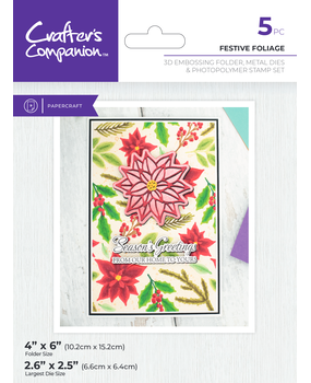 Crafter's Companion 3D Embossing Folders, Dies and Stamps Festive Foliage (CC-3DEF4-MD-STP-FEF)