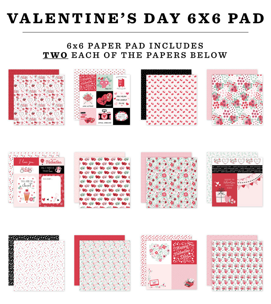 Echo Park Valentine's Day 6x6 Inch Paper Pad (VD406023)