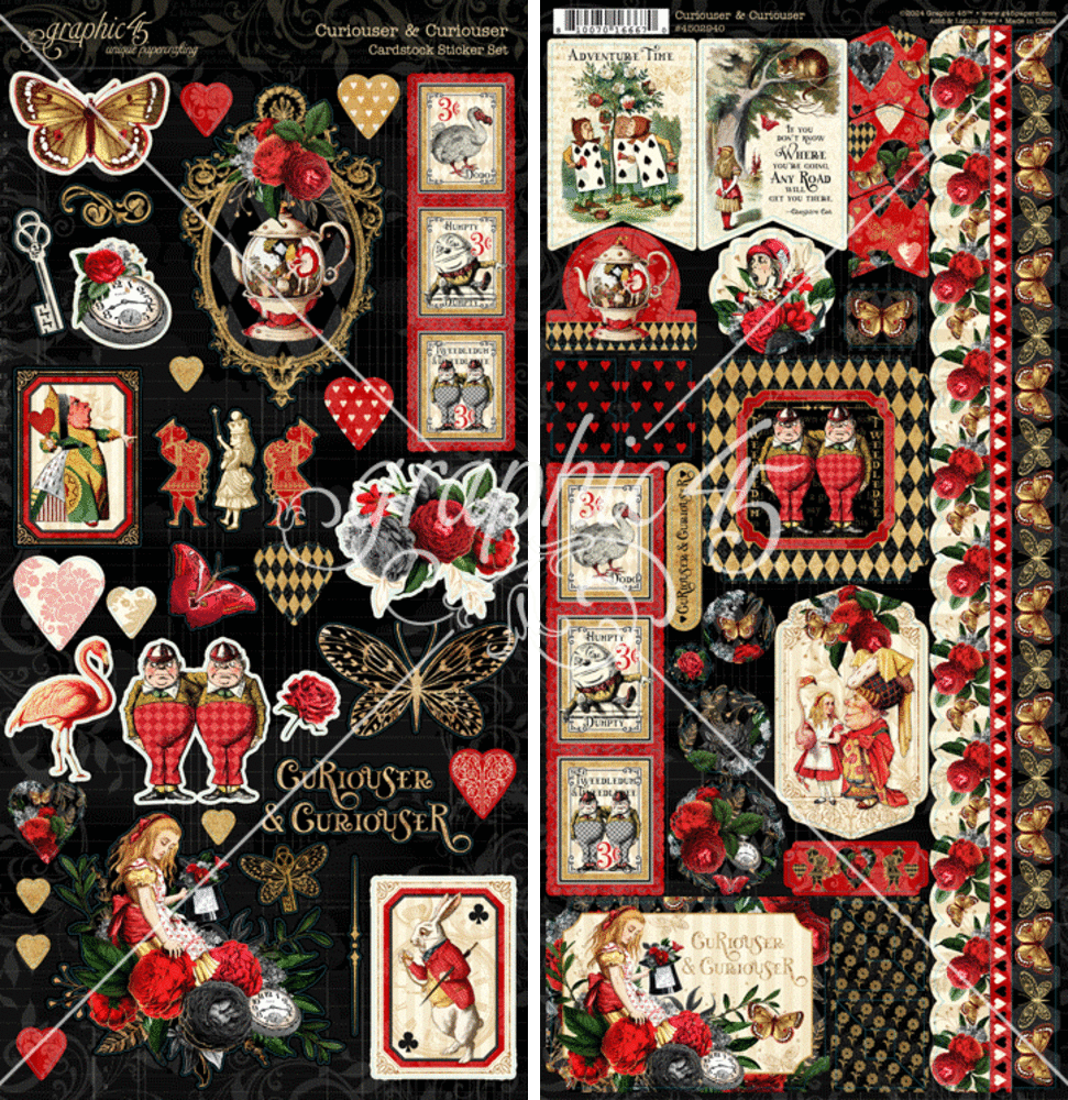 Graphic 45 Curiouser & Curiouser Sticker Set (4502940) Graphic 45 Curiouser & Curiouser Sticker Set (4502940)