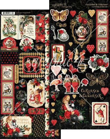 Graphic 45 Curiouser & Curiouser Sticker Set (4502940) Graphic 45 Curiouser & Curiouser Sticker Set (4502940)