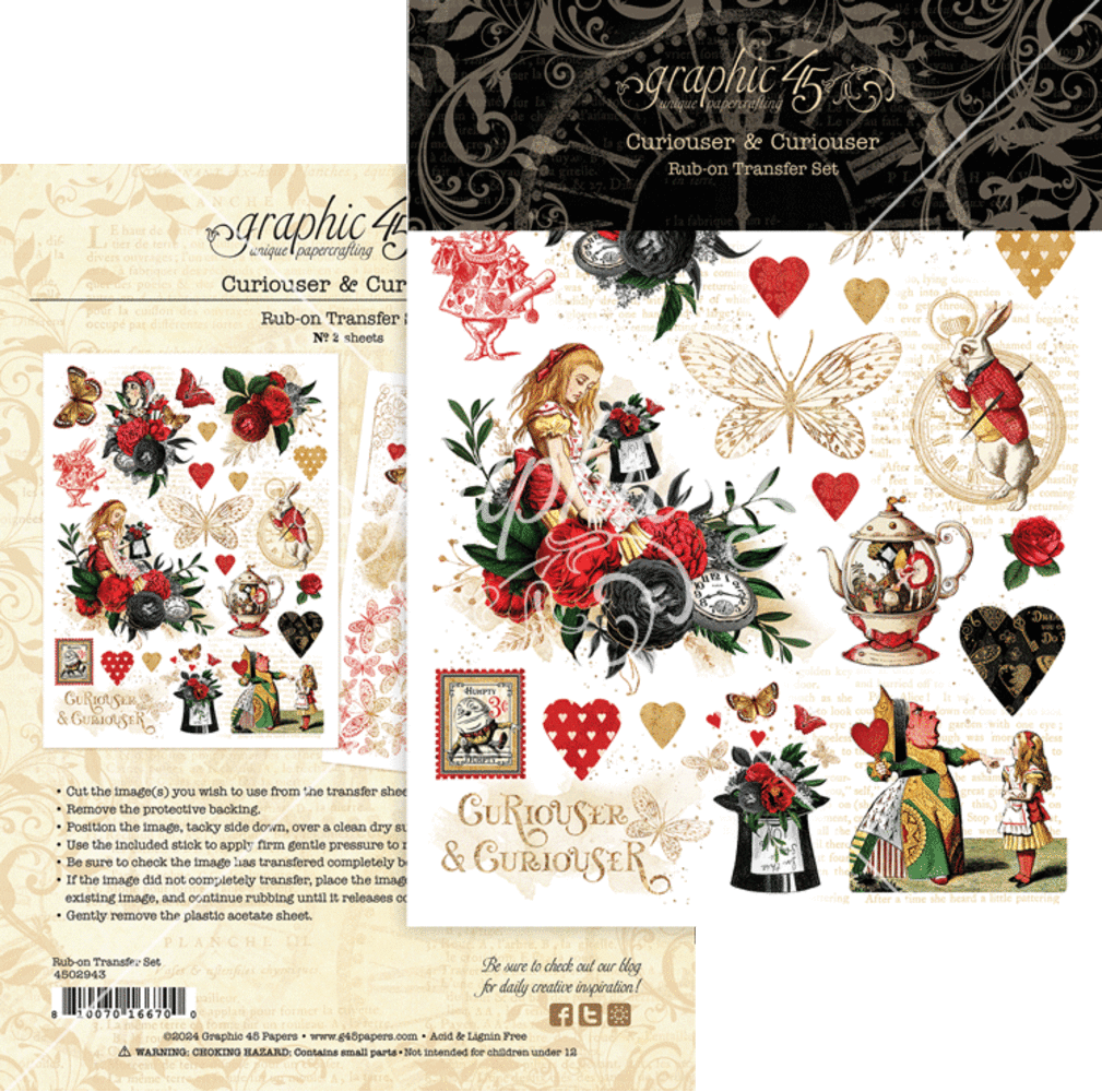 Graphic 45 Curiouser & Curiouser Rub-On Transfers (4502943)