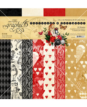 Graphic 45 Curiouser & Curiouser 12x12 Inch Patterns & Solids Pack (4502939)