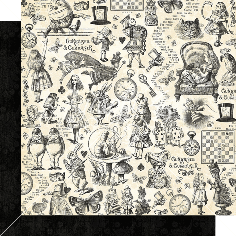 Graphic 45 Curiouser & Curiouser 12x12 Inch Patterns & Solids Pack (4502939) Graphic 45 Curiouser & Curiouser 12x12 Inch Patterns & Solids Pack (4502939)