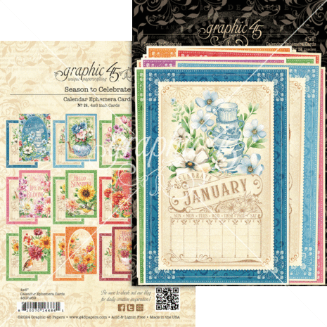 Graphic 45 Season to Celebrate Calendar Ephemera Cards (4502959) Graphic 45 Season to Celebrate Calendar Ephemera Cards (4502959)