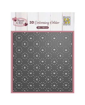Nellie Snellen 3D Embossing Folder Hearts & Dots (EF3D103) Nellie Snellen 3D Embossing Folder Hearts & Dots (EF3D103)