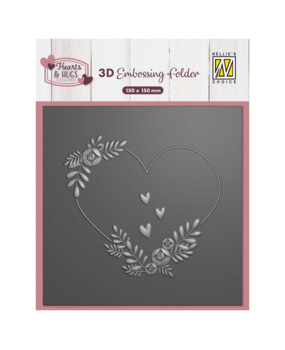 Nellie Snellen 3D Embossing Folder Flower Heart (EF3D104) Nellie Snellen 3D Embossing Folder Flower Heart (EF3D104)