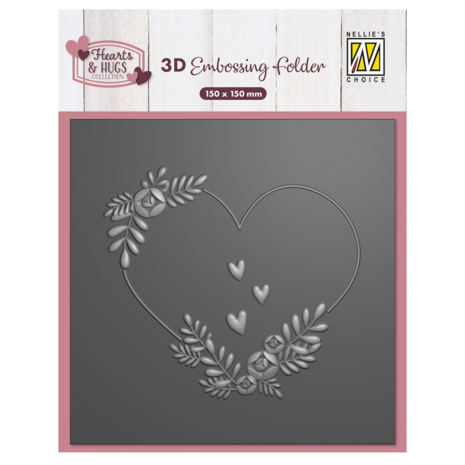Nellie Snellen 3D Embossing Folder Flower Heart (EF3D104) Nellie Snellen 3D Embossing Folder Flower Heart (EF3D104)