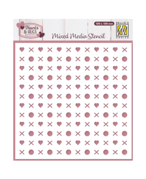 Nellie Snellen Mixed Media Stencil Hugs & Kisses (MMS4K-083)