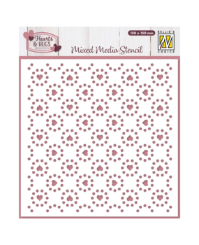 Nellie Snellen Mixed Media Stencil Hearts & Dots (MMS4K-080)