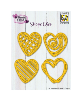 Nellie Snellen Shape Die Doodle Hearts (SD336) (OUTLET)