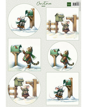 Marianne Design Decoupage Sheet A4 Christmas Mail (VK9616) (DISCONTINUED)