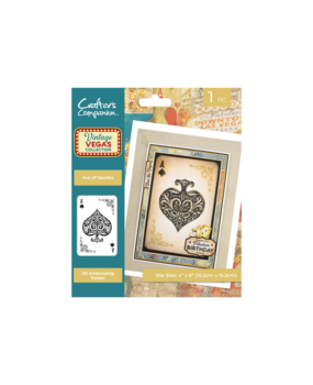 Crafter's Companion Vintage Vegas 2D Embossing Folder Ace of Spades (VV-2D-EF4-AOS)