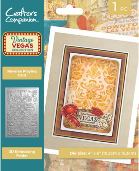 Crafter's Companion Vintage Vegas 3D Embossing Folder Reverse Playing Card (VV-3D-EF4-RPC)