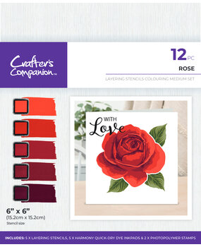 Crafter's Companion Colouring Medium Set Layering Stencils Rose (CC-STEN-IP-ROS)