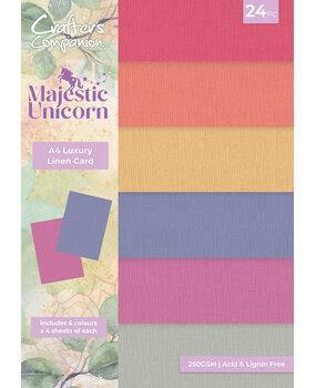 Crafter's Companion Majestic Unicorn A4 Luxury Linen Card Pack (MU-LINEN-A4)
