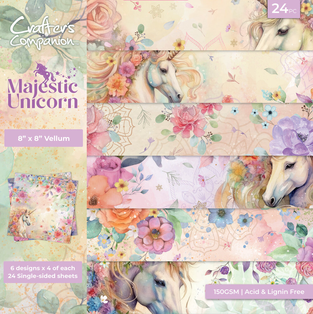 Crafter's Companion Majestic Unicorn 8x8 Inch Vellum Pad (MU-VELPAD8) Crafter's Companion Majestic Unicorn 8x8 Inch Vellum Pad (MU-VELPAD8)