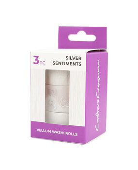 Crafter's Companion Vellum Washi Rolls Silver Sentiments 10m (CC-VWAS-SILV)