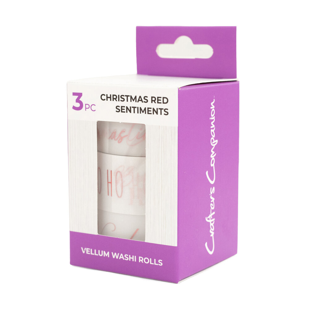 Crafter's Companion Vellum Washi Rolls Christmas Red Sentiments 10m (CC-VWAS-XMAS-RED) Crafter's Companion Vellum Washi Rolls Christmas Red Sentiments 10m (CC-VWAS-XMAS-RED)