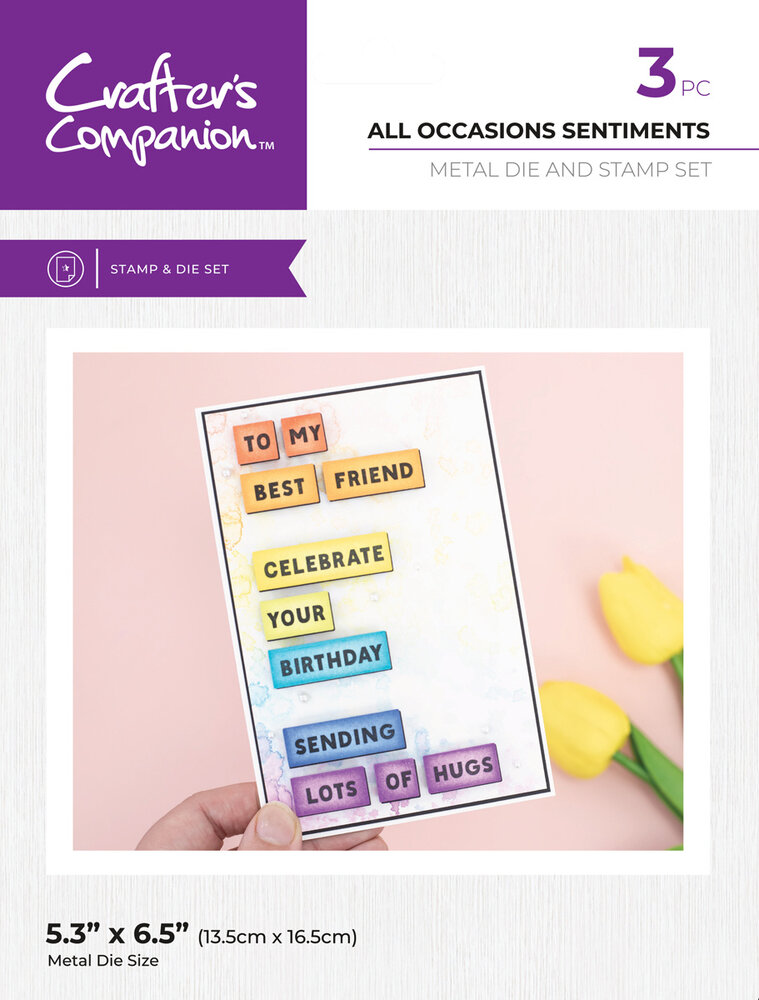 Crafter's Companion Outline Stamp & Die All Occasions Sentiments (CC-STD-AOS)