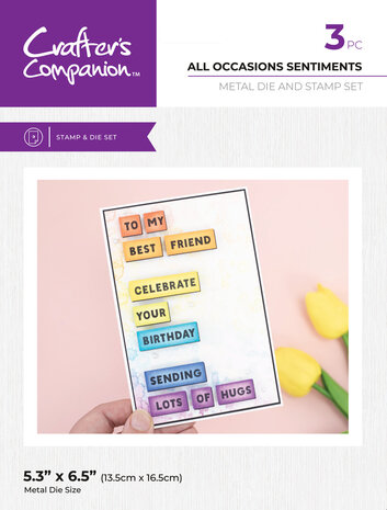 Crafter's Companion Outline Stamp & Die All Occasions Sentiments (CC-STD-AOS)