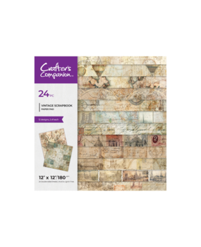 Crafter's Companion Vintage Scrapbook 12x12 Inch Aged Paper Pad (CC-PAD12-VISC)
