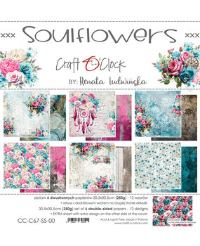 Craft O'Clock Soulflowers 12x12 Inch Paper Set (CC-C67-SS-00)