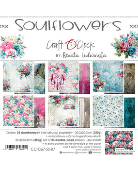 Craft O'Clock Soulflowers 8x8 Inch Paper Set (CC-C67-SS-07)