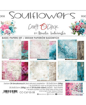 Craft O'Clock Soulflowers 8x8 Inch Basic Papers Set (CC-C67-SS-08)