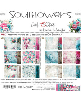 Craft O'Clock Soulflowers 8x8 Inch Medium Papers Set (CC-C67-SS-09)