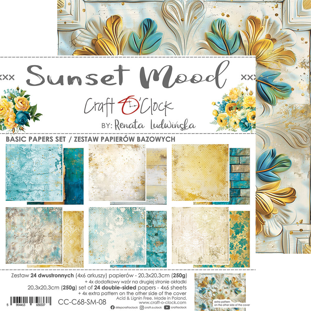 Craft O'Clock Sunset Mood 8x8 Inch Medium Papers Set (CC-C68-SM-09) Craft O'Clock Sunset Mood 8x8 Inch Medium Papers Set (CC-C68-SM-09)