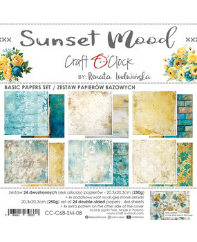 Craft O'Clock Sunset Mood 8x8 Inch Basic Papers Set (CC-C68-SM-08)