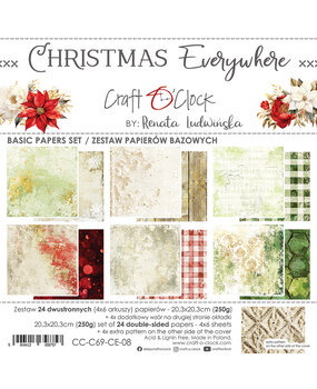 Craft O'Clock Christmas Everywhere 8x8 Inch Basic Papers Set (CC-C69-CE-08)
