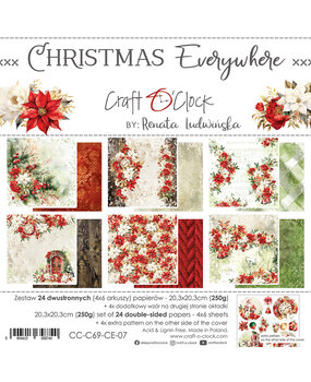 Craft O'Clock Christmas Everywhere 8x8 Inch Paper Set (CC-C69-CE-07)