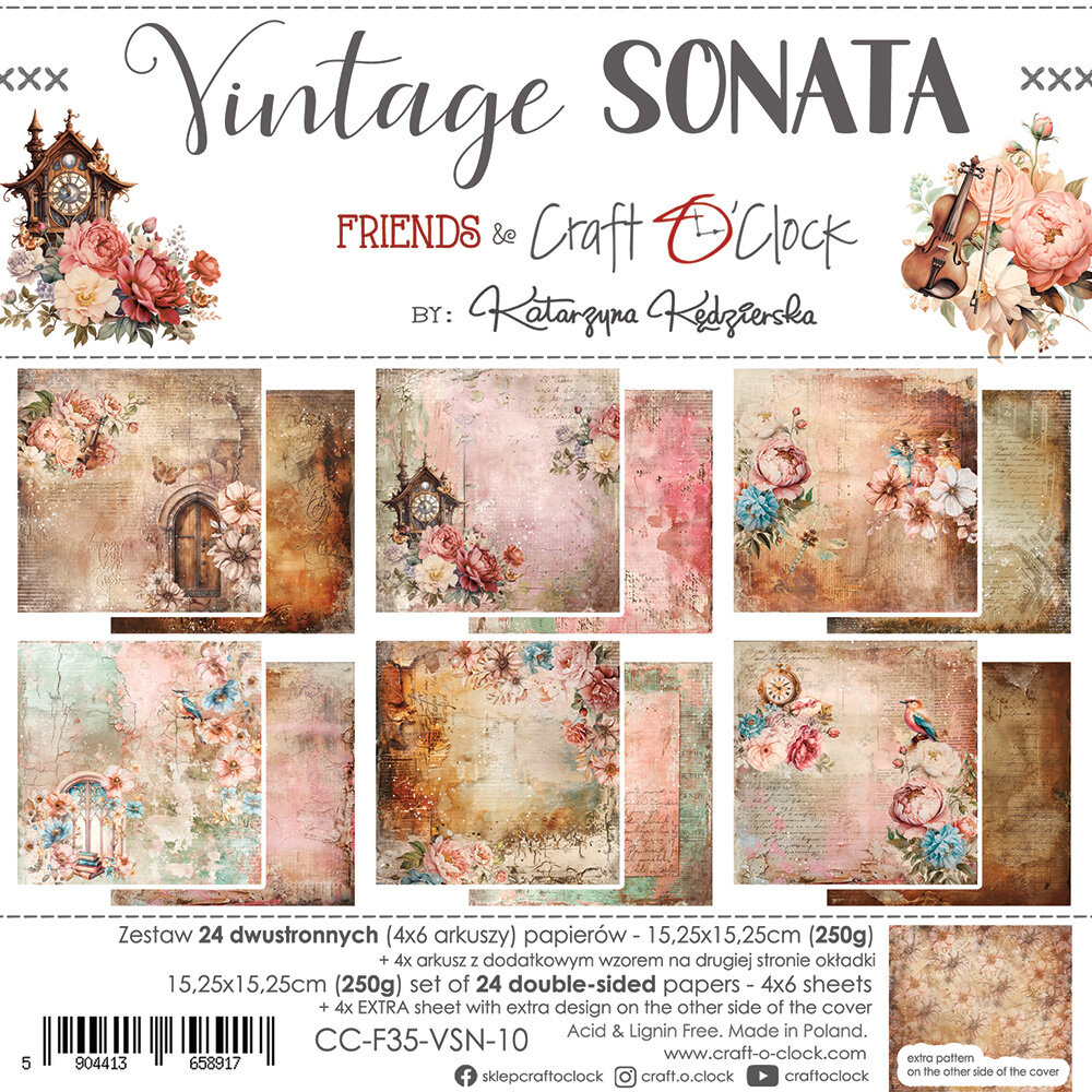 Craft O'Clock Vintage Sonata 6x6 Inch Paper Set (CC-F35-VSN-10) Craft O'Clock Vintage Sonata 6x6 Inch Paper Set (CC-F35-VSN-10)