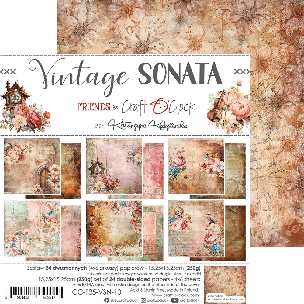Craft O'Clock Vintage Sonata 6x6 Inch Paper Set (CC-F35-VSN-10) Craft O'Clock Vintage Sonata 6x6 Inch Paper Set (CC-F35-VSN-10)