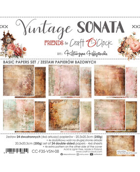 Craft O'Clock Vintage Sonata 8x8 Inch Basic Papers Set (CC-F35-VSN-08)