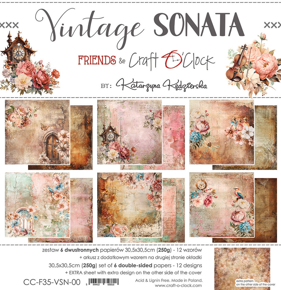 Craft O'Clock Vintage Sonata 12x12 Inch Paper Set (CC-F35-VSN-00) Craft O'Clock Vintage Sonata 12x12 Inch Paper Set (CC-F35-VSN-00)
