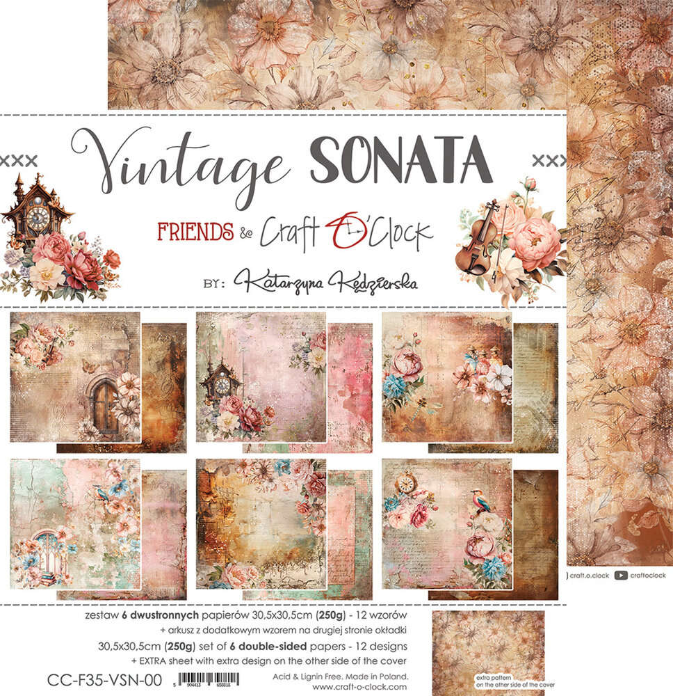 Craft O'Clock Vintage Sonata 12x12 Inch Paper Set (CC-F35-VSN-00) Craft O'Clock Vintage Sonata 12x12 Inch Paper Set (CC-F35-VSN-00)