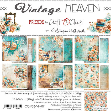 Craft O'Clock Vintage Heaven 8x8 Inch Paper Set (CC-F36-VH-07)