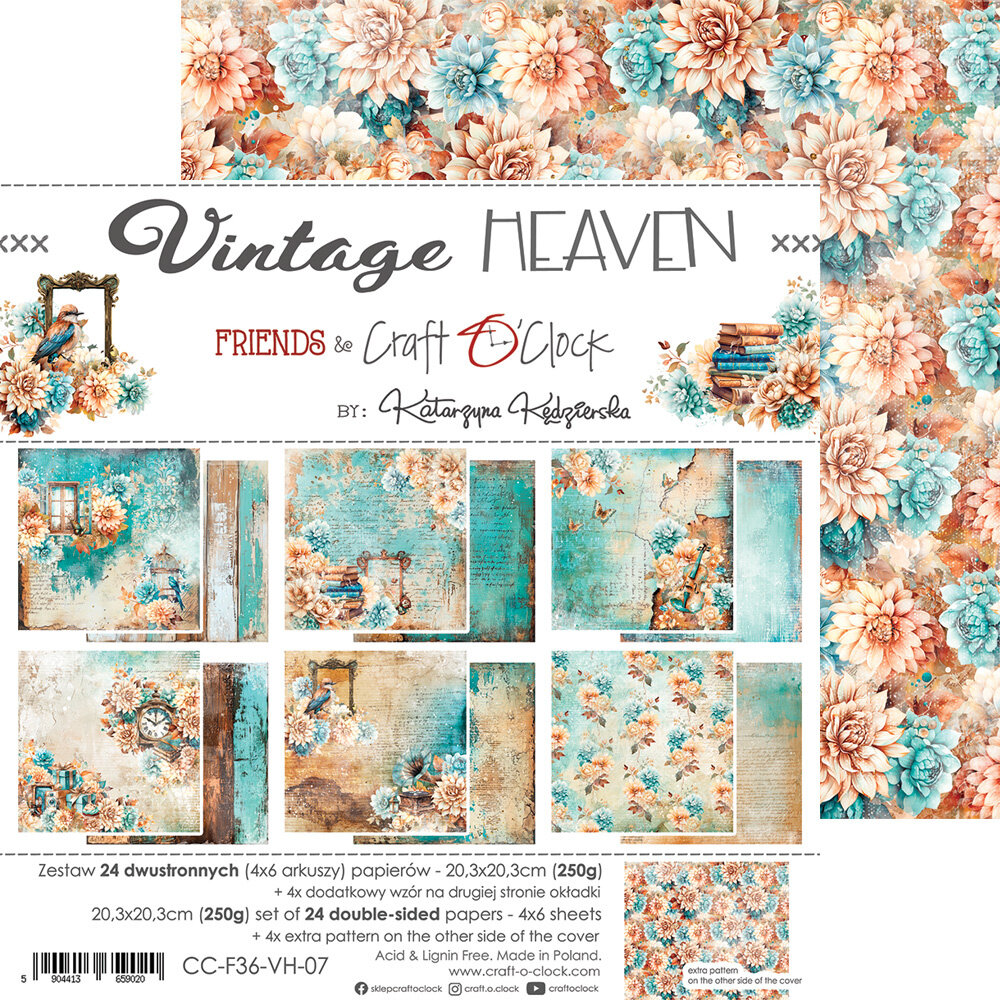 Craft O'Clock Vintage Heaven 8x8 Inch Paper Set (CC-F36-VH-07)