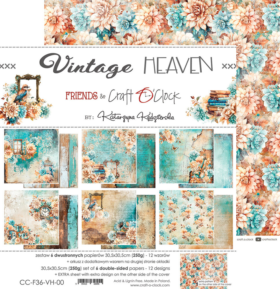 Craft O'Clock Vintage Heaven 12x12 Inch Paper Set (CC-F36-VH-00) Craft O'Clock Vintage Heaven 12x12 Inch Paper Set (CC-F36-VH-00)