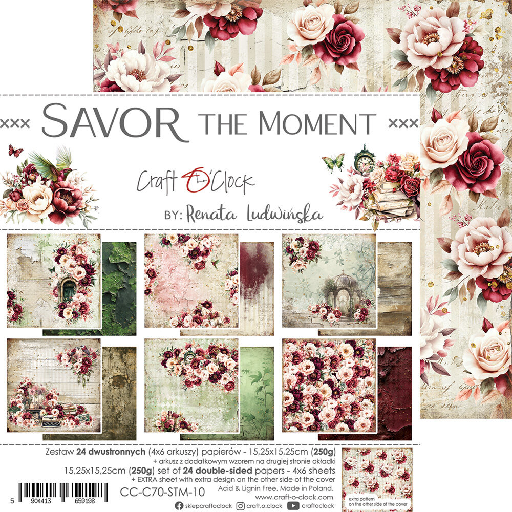 Craft O'Clock Savor The Moment 6x6 Inch Paper Set (CC-C70-STM-10) Craft O'Clock Savor The Moment 6x6 Inch Paper Set (CC-C70-STM-10)