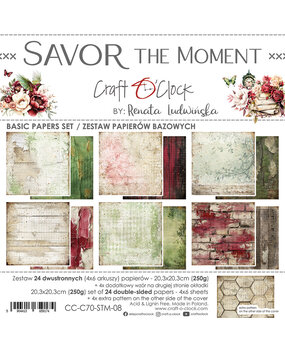Craft O'Clock Savor The Moment 8x8 Inch Basic Papers Set (CC-C70-STM-08)
