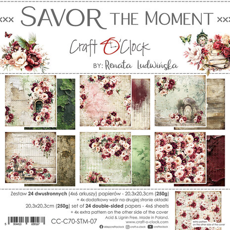 Craft O'Clock Savor The Moment 8x8 Inch Paper Set (CC-C70-STM-07) Craft O'Clock Savor The Moment 8x8 Inch Paper Set (CC-C70-STM-07)