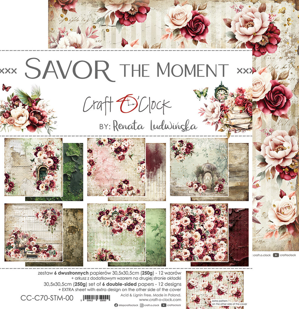 Craft O'Clock Savor The Moment 12x12 Inch Paper Set (CC-C70-STM-00) Craft O'Clock Savor The Moment 12x12 Inch Paper Set (CC-C70-STM-00)