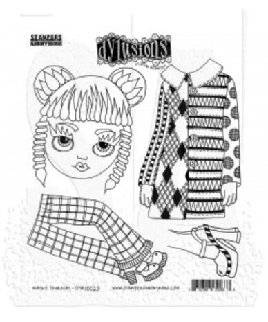 Stampers Anonymous Maybe Thursday Dylusions Cling Stamps (DYR10023) Stampers Anonymous Maybe Thursday Dylusions Cling Stamps (DYR10023)