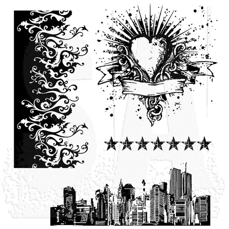 Stampers Anonymous Rockstar Tim Holtz Cling Stamps (CMS073)