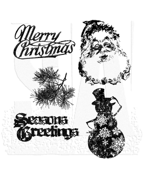 Stampers Anonymous Retro Holiday Tim Holtz Cling Stamps (CMS067)