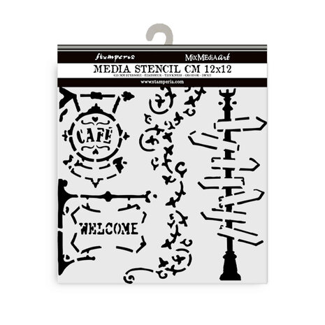 Stamperia Art of Travelling Thick Stencil 12x12cm Steet Lamp and Sign (KSTDS08) Stamperia Art of Travelling Thick Stencil 12x12cm Steet Lamp and Sign (KSTDS08)