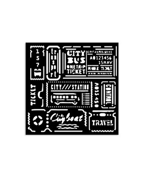 Stamperia Art of Travelling Thick Stencil 12x12cm Tickets (KSTDS06)